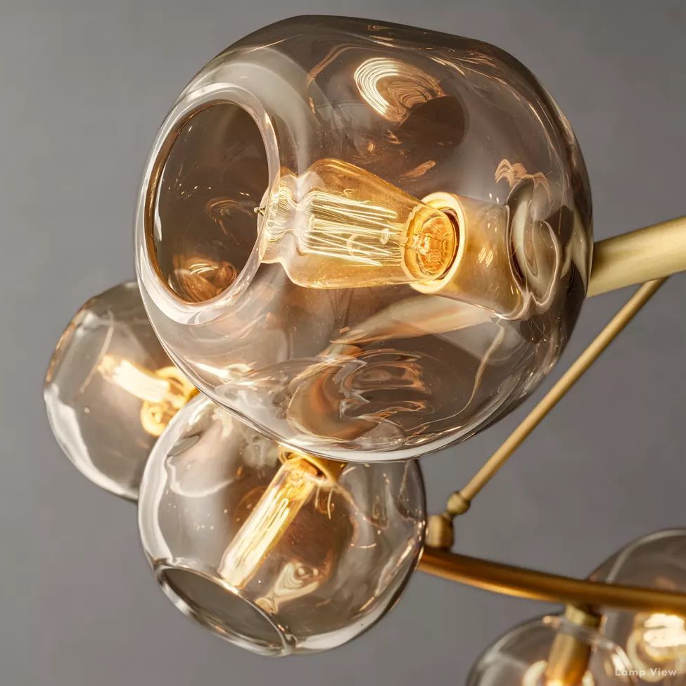 Bubble Organic Glass Round Chandelier 72"