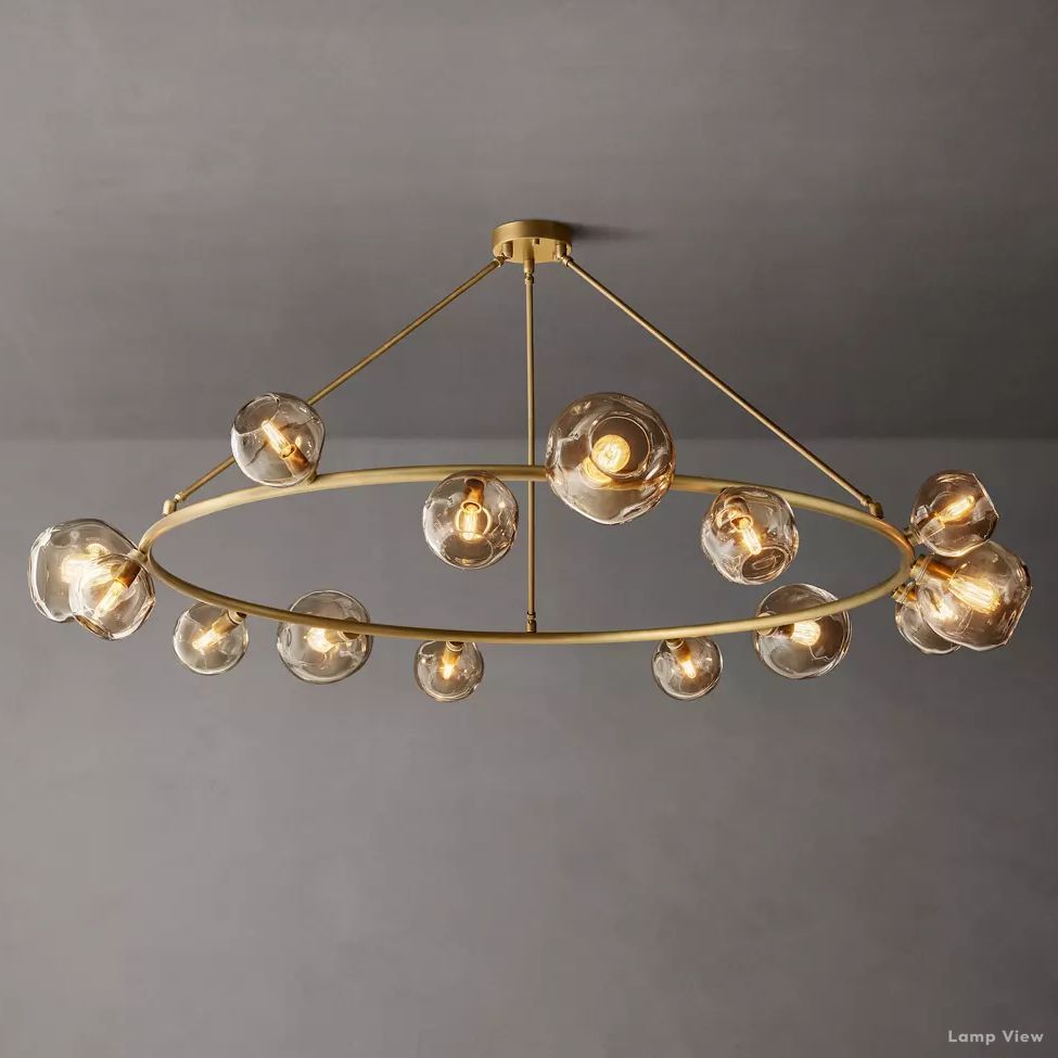 Bubble Organic Glass Round Chandelier 72"