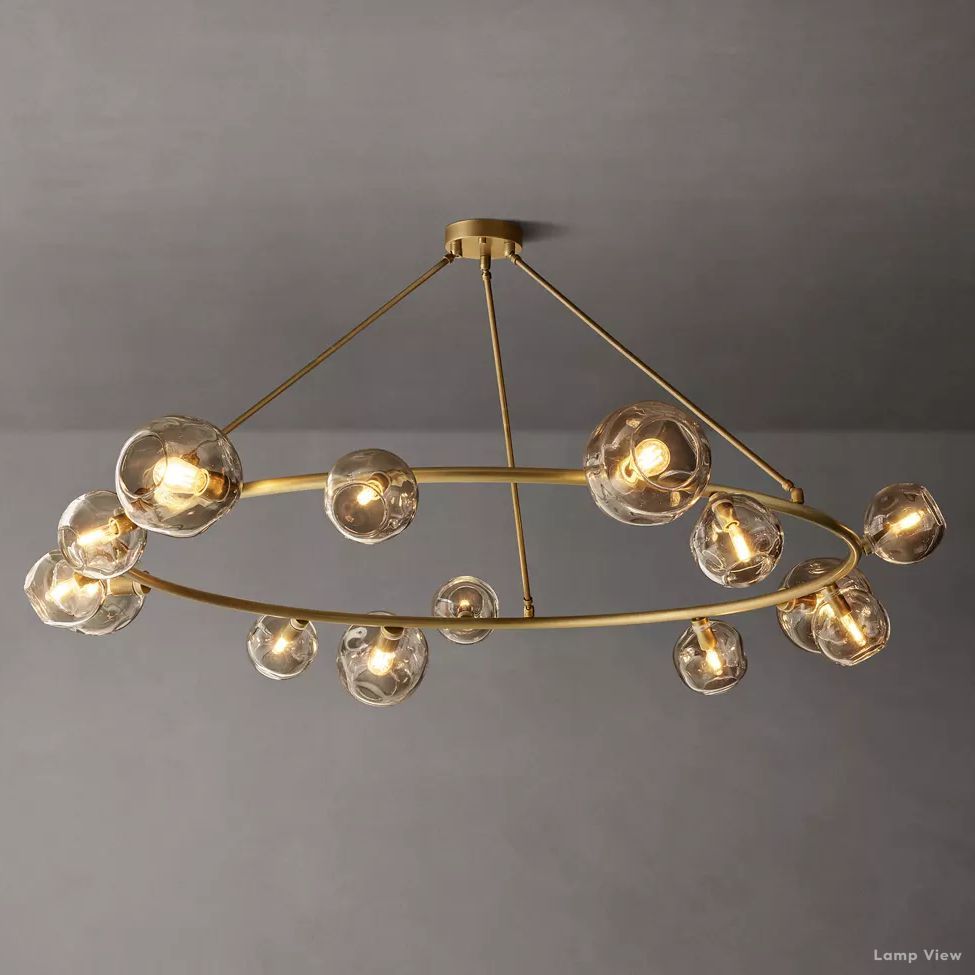 Bubble Organic Glass Round Chandelier 72"