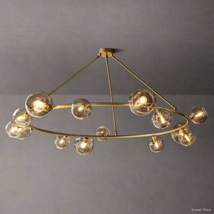 Bubble Organic Glass Round Chandelier 72"