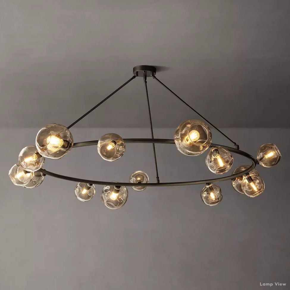 Bubble Organic Glass Round Chandelier 72"