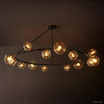Bubble Organic Glass Round Chandelier 72"