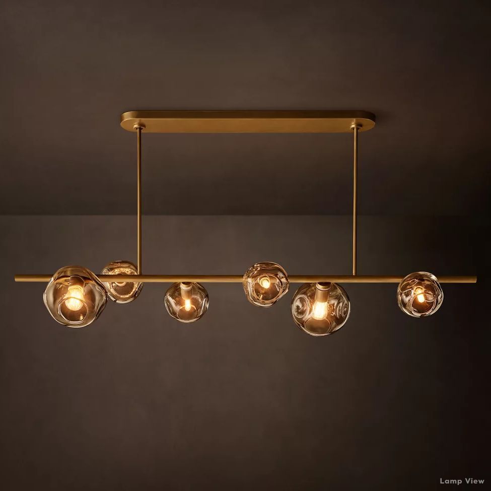 Bubble Organic Glass Linear Chandelier 60"