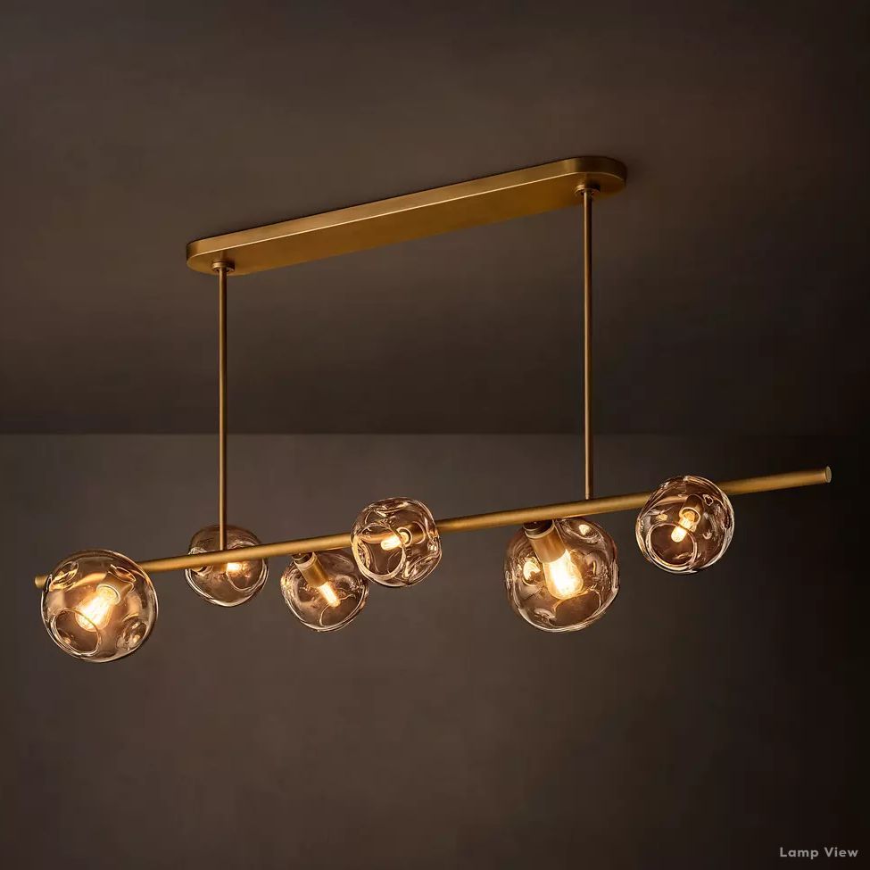 Bubble Organic Glass Linear Chandelier 60"