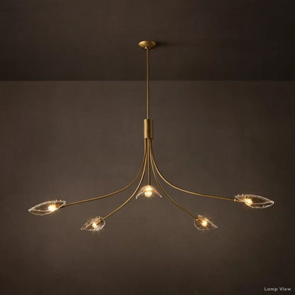 Shell Airy Glass Round Chandelier 60"