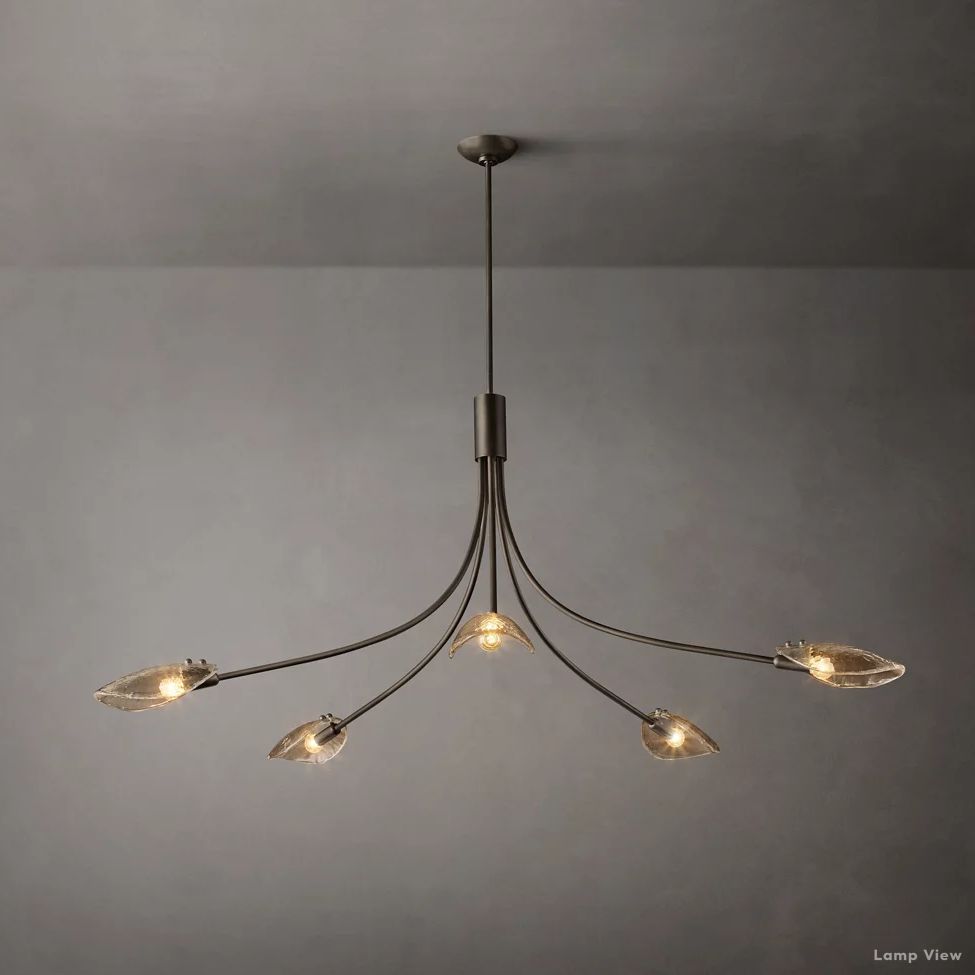 Shell Airy Glass Round Chandelier 60"