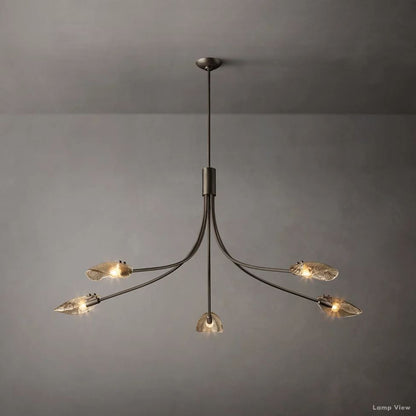 Shell Airy Glass Round Chandelier 60"