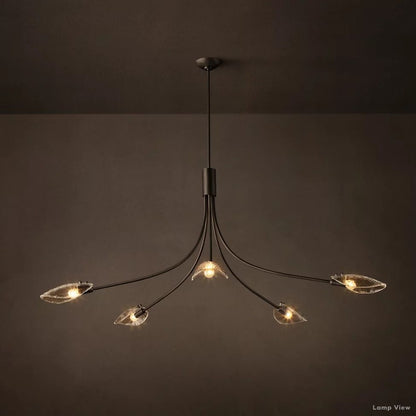 Shell Airy Glass Round Chandelier 60"