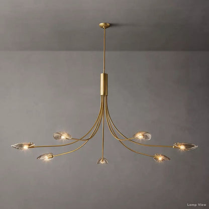 Shell Airy Glass Round Chandelier 72"