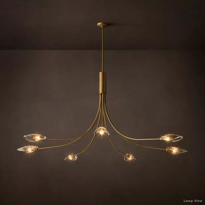 Shell Airy Glass Round Chandelier 72"