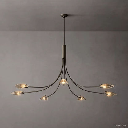 Shell Airy Glass Round Chandelier 72"