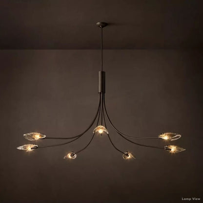 Shell Airy Glass Round Chandelier 72"