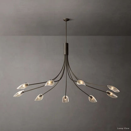 Shell Airy Glass Round Chandelier 84"