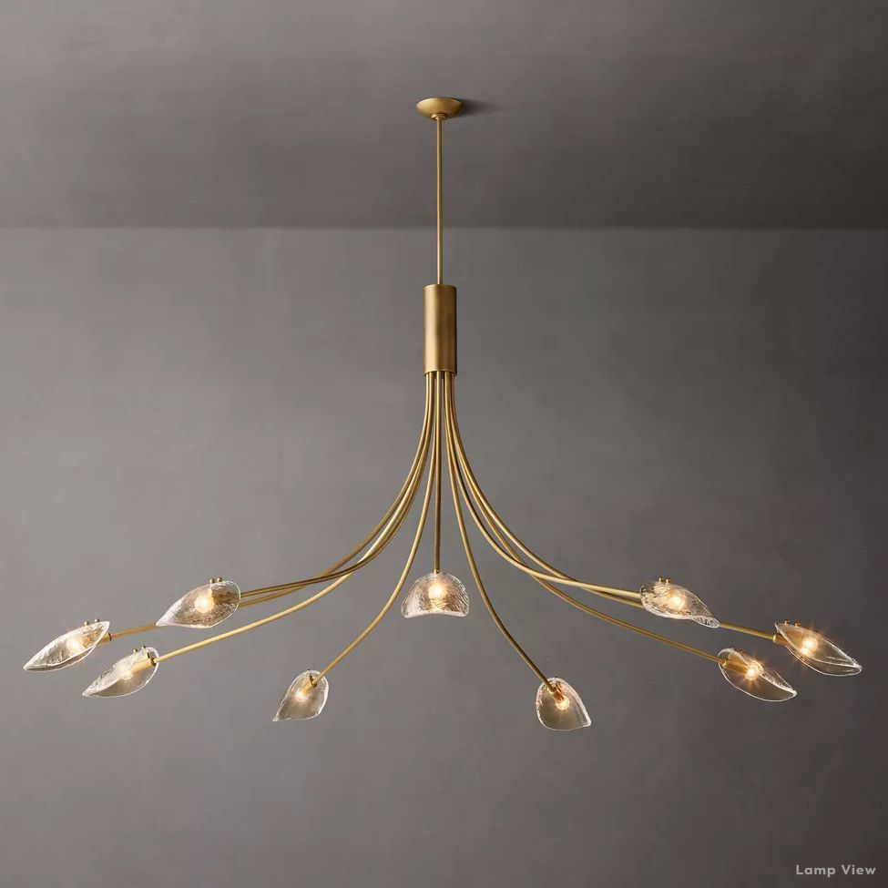 Shell Airy Glass Round Chandelier 84"