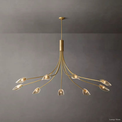 Shell Airy Glass Round Chandelier 84"