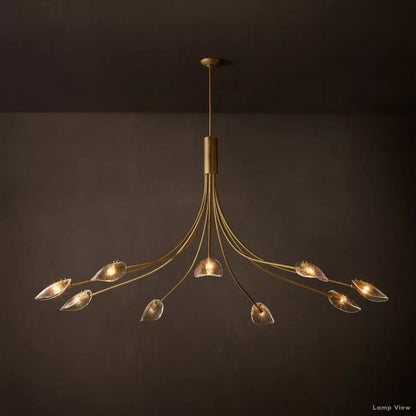Shell Airy Glass Round Chandelier 84"