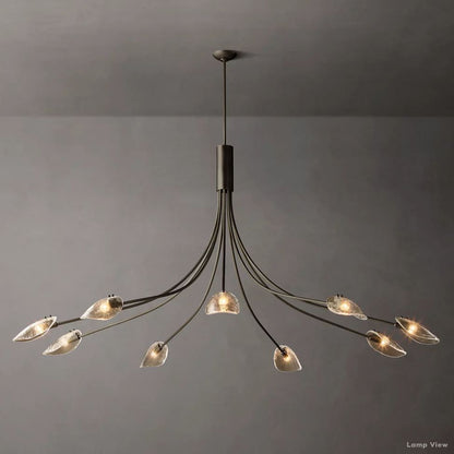 Shell Airy Glass Round Chandelier 84"