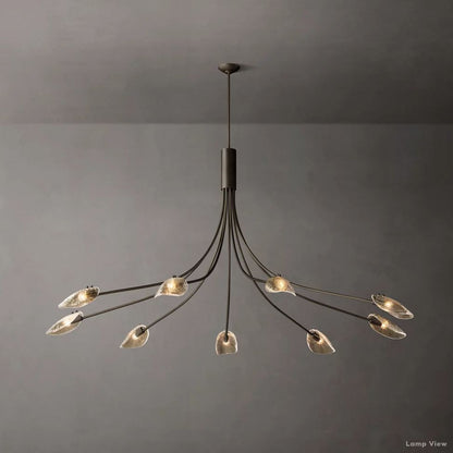 Shell Airy Glass Round Chandelier 84"