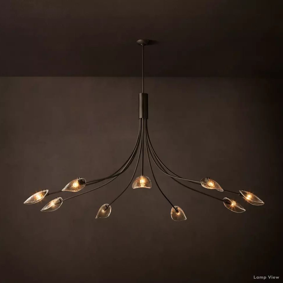 Shell Airy Glass Round Chandelier 84"