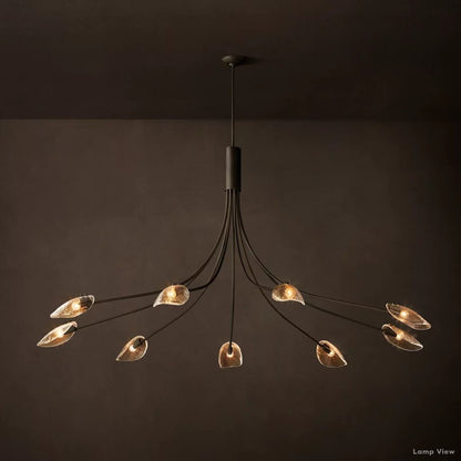 Shell Airy Glass Round Chandelier 84"