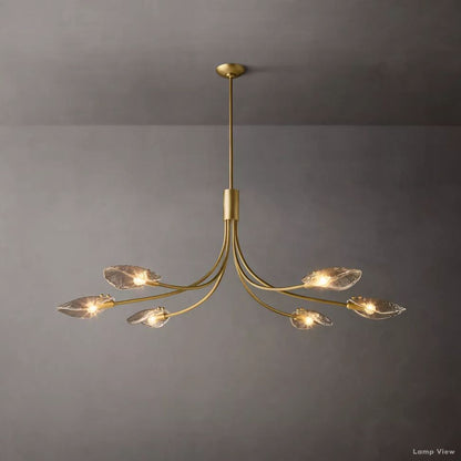 Shell Airy Glass Linear Chandelier 54"