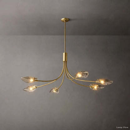 Shell Airy Glass Linear Chandelier 54"
