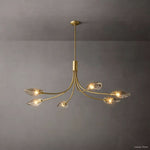 Shell Airy Glass Linear Chandelier 54"