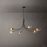 Shell Airy Glass Linear Chandelier 54"
