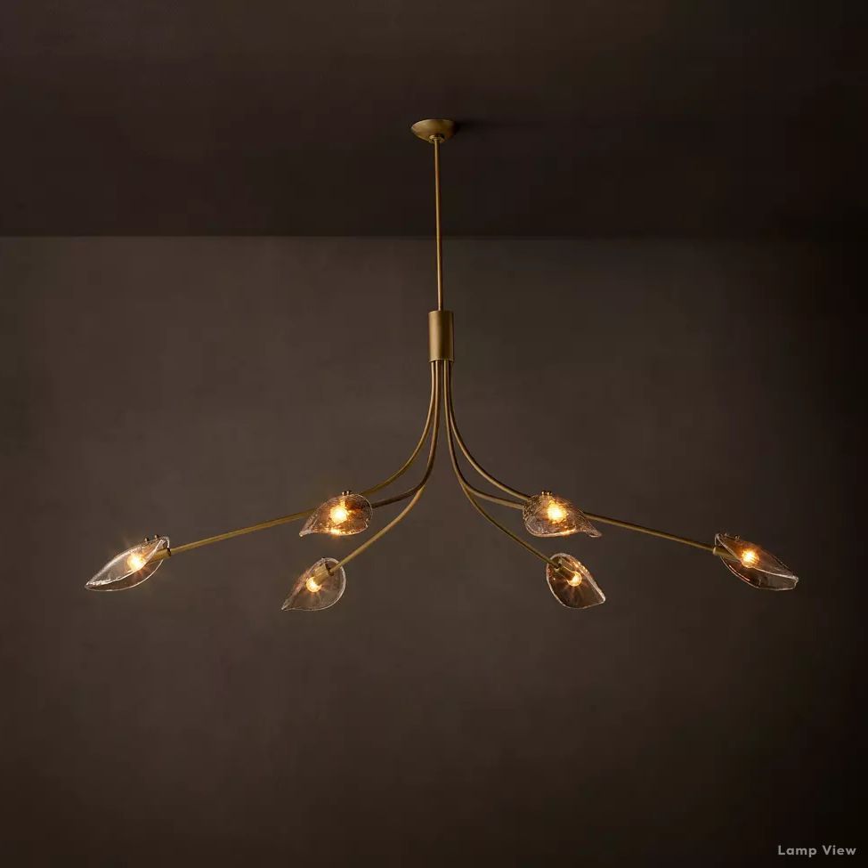 Shell Airy Glass Linear Chandelier 72"