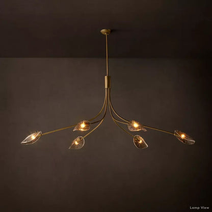 Shell Airy Glass Linear Chandelier 72"