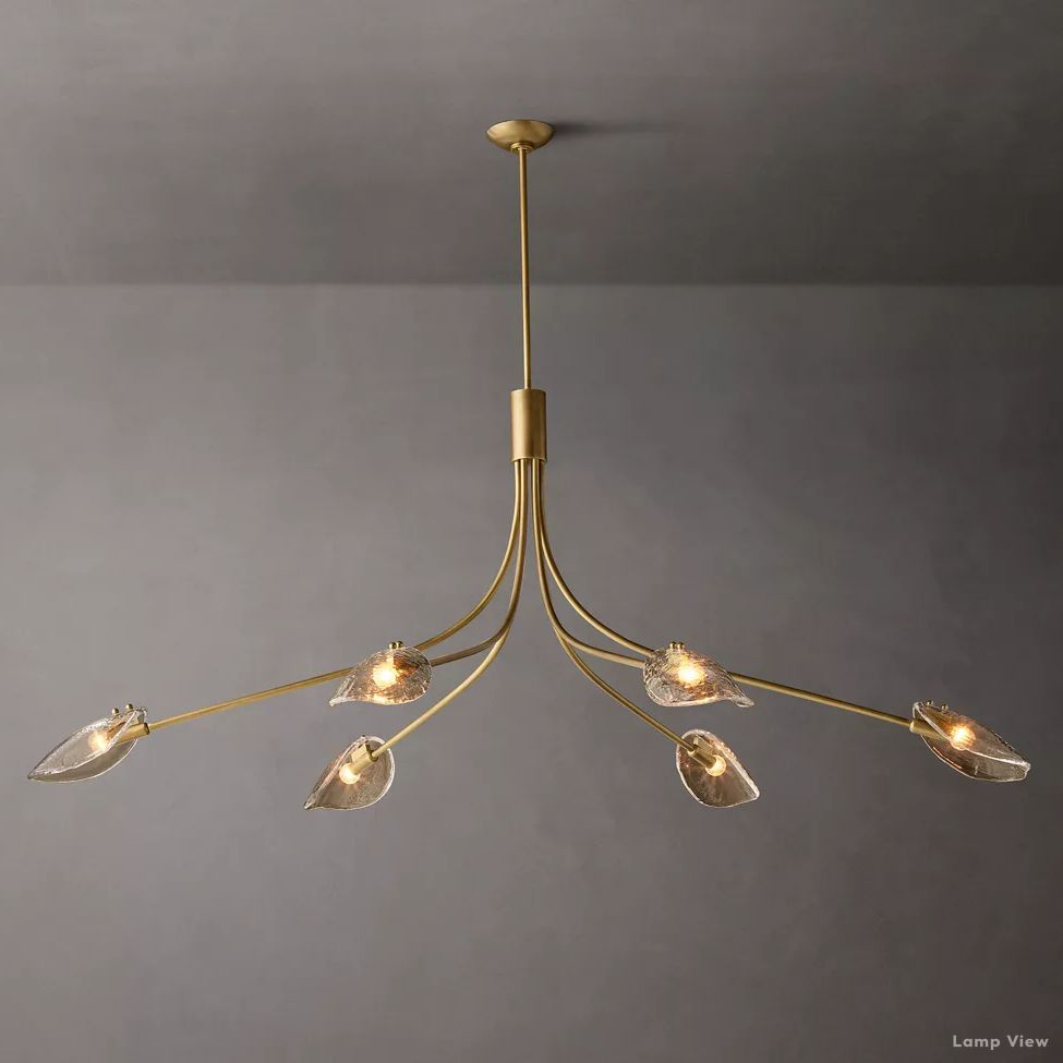 Shell Airy Glass Linear Chandelier 72"