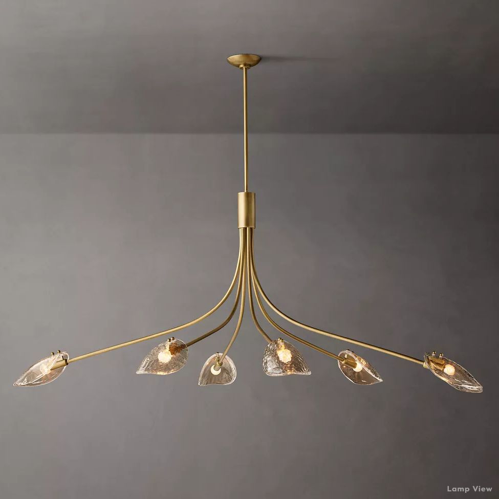 Shell Airy Glass Linear Chandelier 72"
