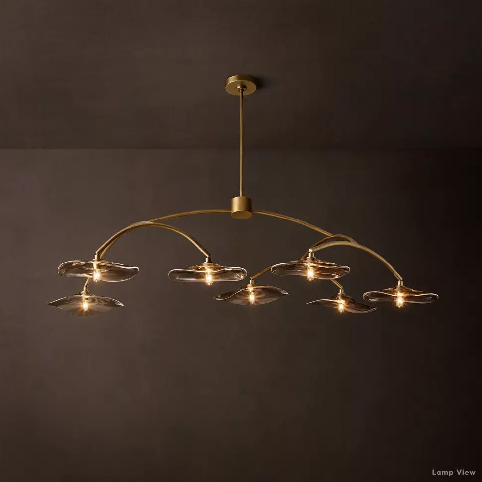 Lily Arcing Glass Round Chandelier 54"