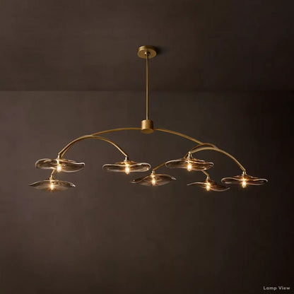 Lily Arcing Glass Round Chandelier 54"