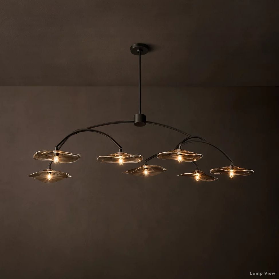 Lily Arcing Glass Round Chandelier 54"