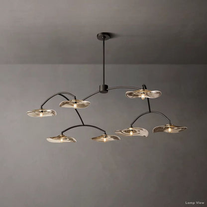Lily Arcing Glass Round Chandelier 54"