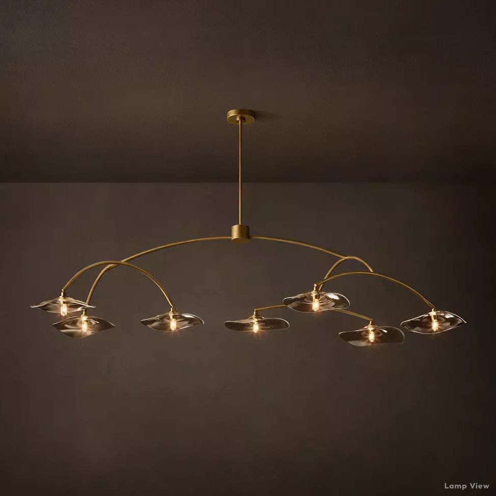 Lily Arcing Glass Round Chandelier 72"