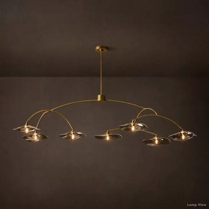 Lily Arcing Glass Round Chandelier 72"