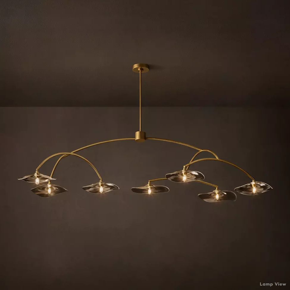 Lily Arcing Glass Round Chandelier 72"