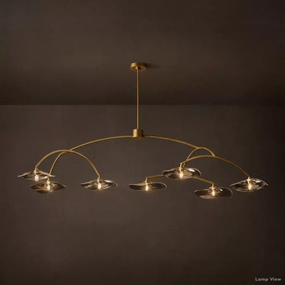 Lily Arcing Glass Round Chandelier 72"