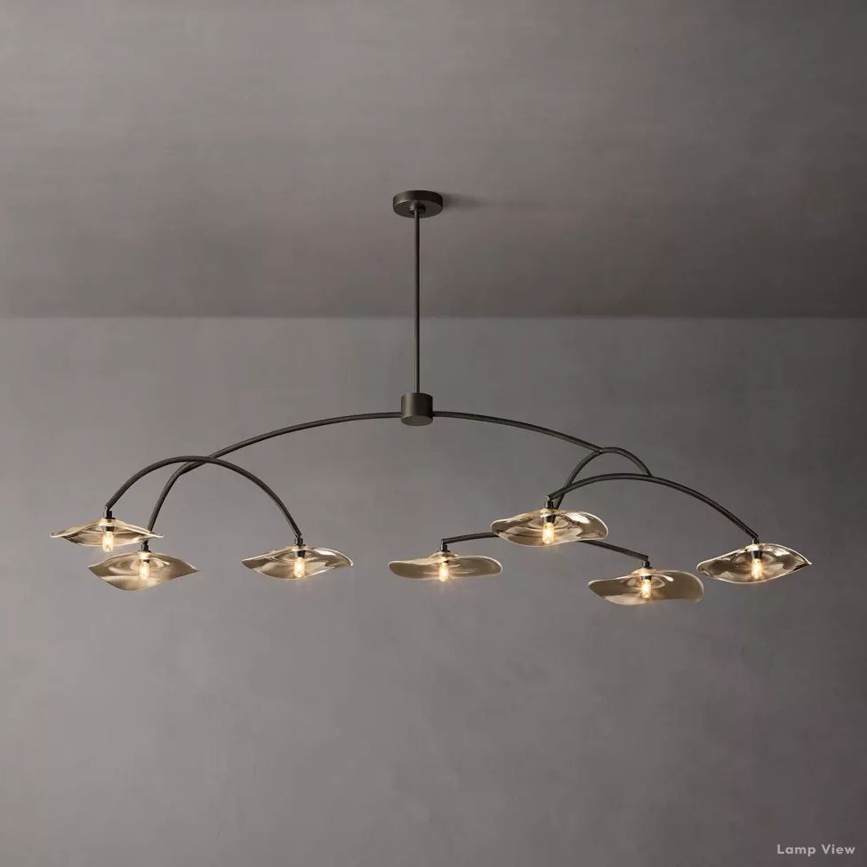 Lily Arcing Glass Round Chandelier 72"