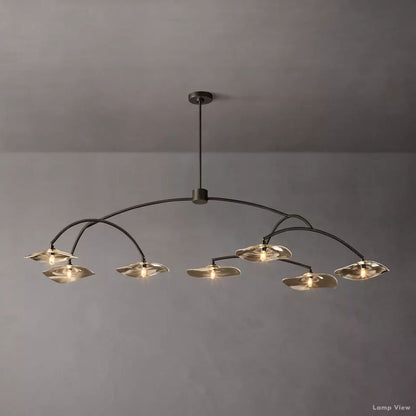 Lily Arcing Glass Round Chandelier 72"
