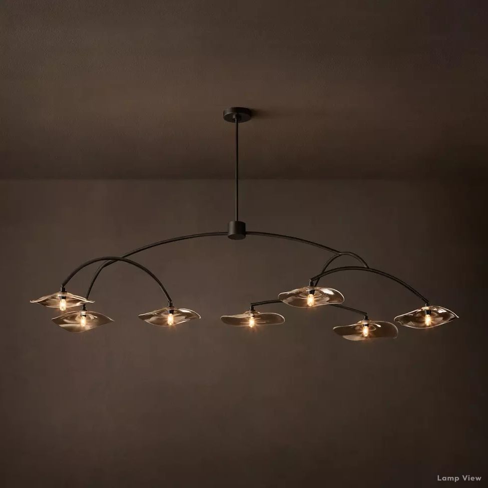 Lily Arcing Glass Round Chandelier 72"