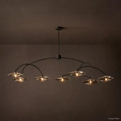 Lily Arcing Glass Round Chandelier 72"