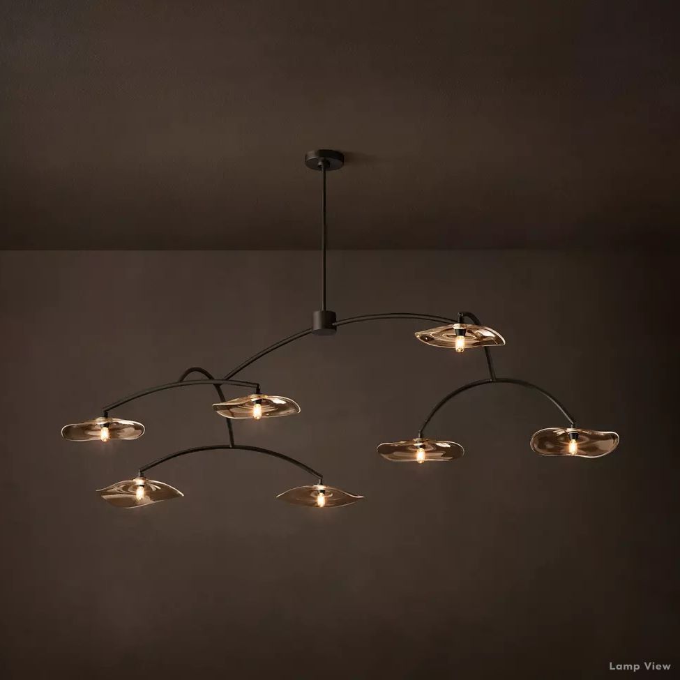 Lily Arcing Glass Round Chandelier 72"
