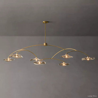 Lily Arcing Glass Round Chandelier 84"
