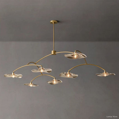 Lily Arcing Glass Round Chandelier 84"