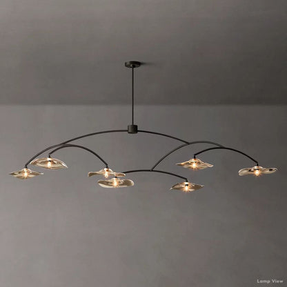 Lily Arcing Glass Round Chandelier 84"
