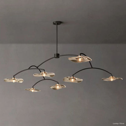 Lily Arcing Glass Round Chandelier 84"