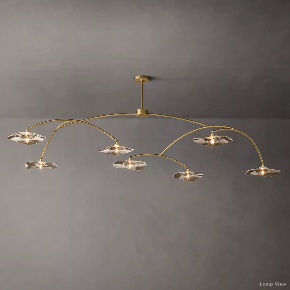 Lily Arcing Glass Round Chandelier 96"